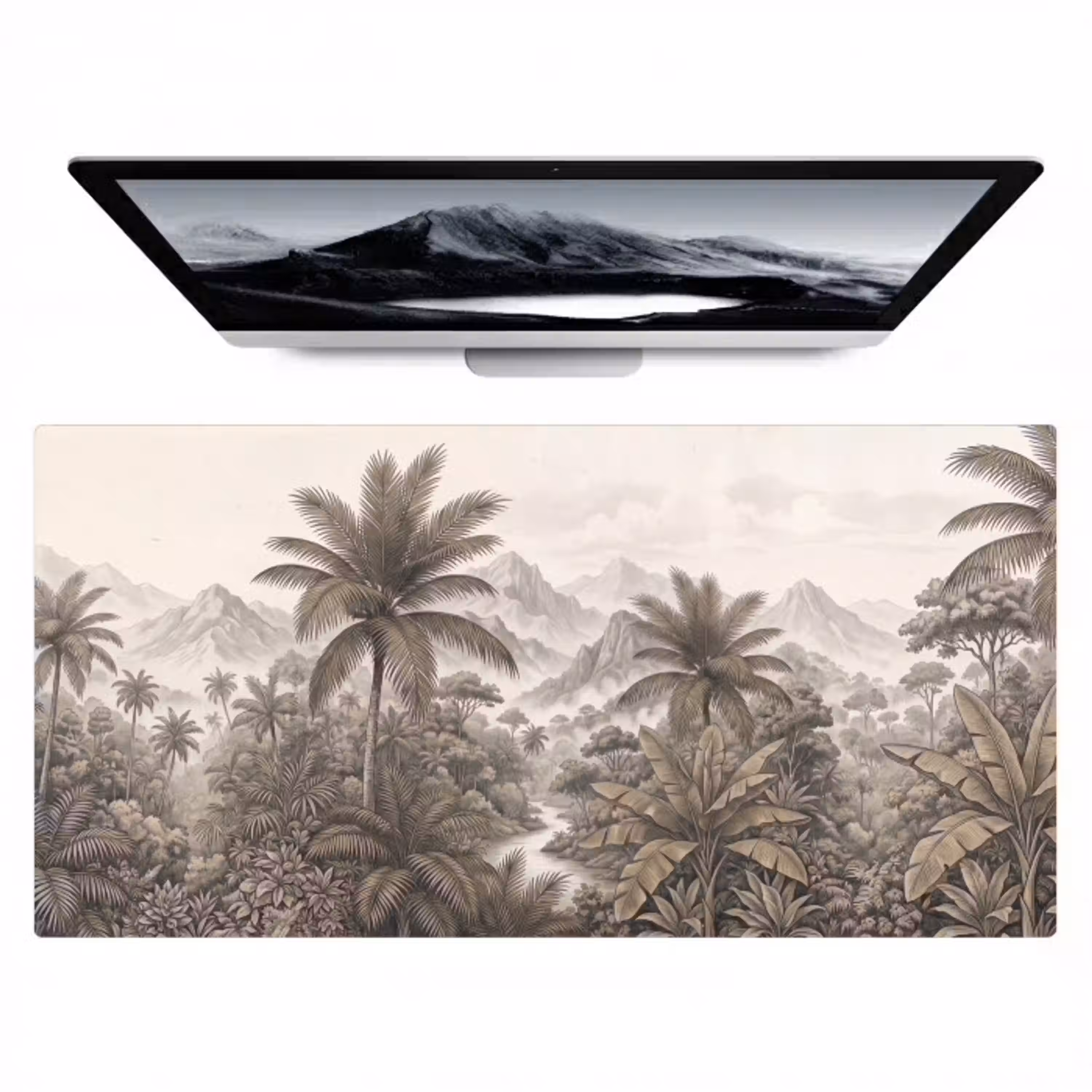 Natuur - Bergen - Rivier - Tropisch - Vintage Muismat XXL klein -zzz3d