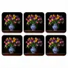 Tulpen - Kleuren - Hout - Vaas onderzetter kurk middel -3d