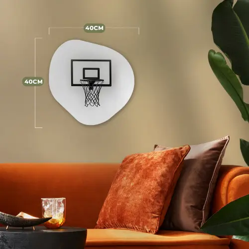 Basketbalbord - Minimalistisch - Zwart Wandcirkel Organisch Forex 3mm klein -sfeer3