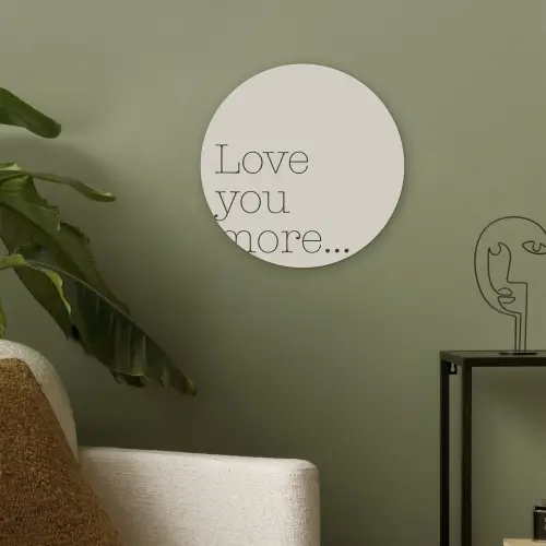 Minimalistisch - Love - Beige Akoestische PET Vilt - Rond klein -sfeer2