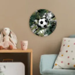 Voetbal - Verf - Spetters - Groen Wandcirkel kunststof plaat 5mm dik klein -tsfeer1_kind