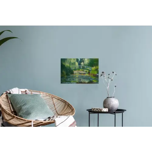 Brug - Hout - Vijver - Waterlelies Muursticker klein -plant