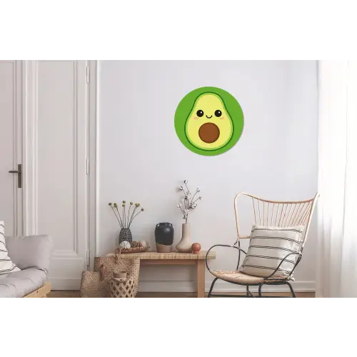 Avocado - Groen - Speels Wandcirkel aluminium klein -woonkamer