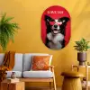Hond - Hartjesbril - Loveyou - Rood Wandcirkel Ovaal Glas middel -sfeer4