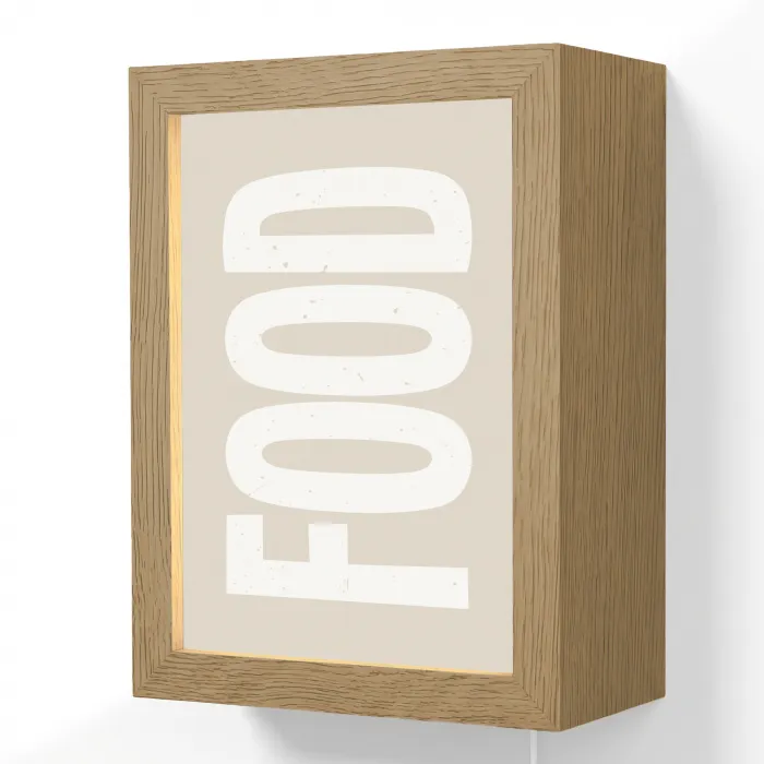 Food - Eten - Decoratie - Japandi Light Box met kabel (Wandlamp) klein -3d