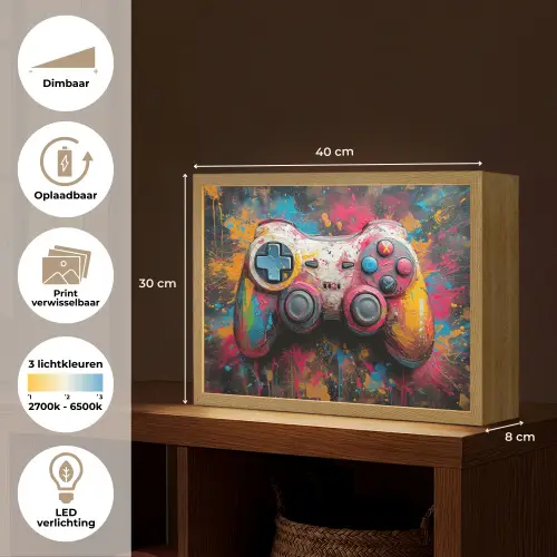 Graffiti - Gaming - Controller - Verf Light Box met batterij (Wandlamp) middel -USP_websiteoverzichtNL
