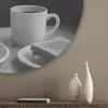 Kat - Koffie - Brood - Zwart Akoestische PET Vilt - Rond klein -sfeer5_closeup
