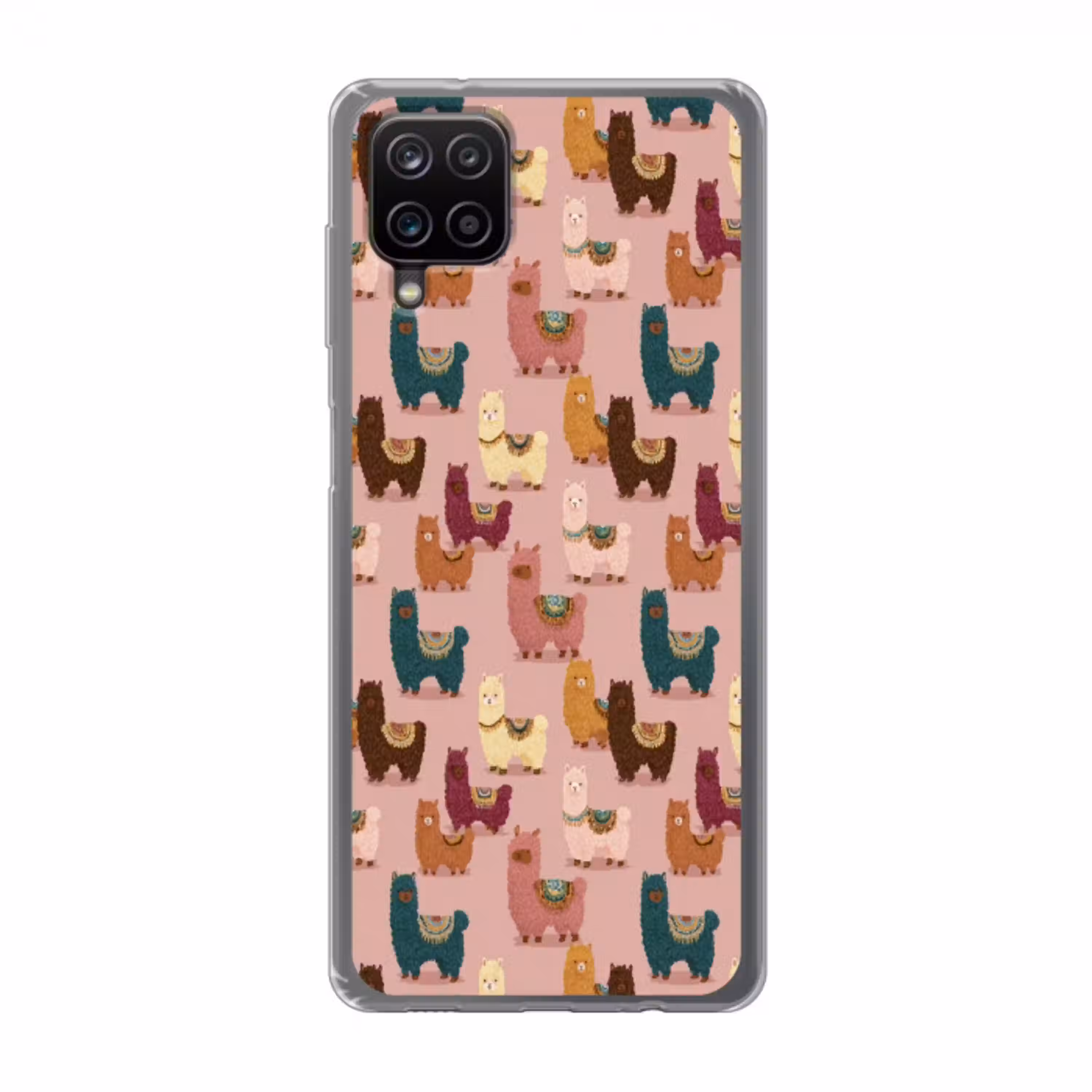 Alpaca's - Patroon - Kleurrijk Telefoonhoesje Samsung Galaxy A12 klein 372 -3d