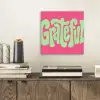Grateful - Groen - Grafisch - Vloeiend aluminium wit klein -sfeer1
