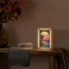 Strand - Minimalistisch - Zon - Oranje Light Box met kabel (Tafellamp) klein -sfeer4