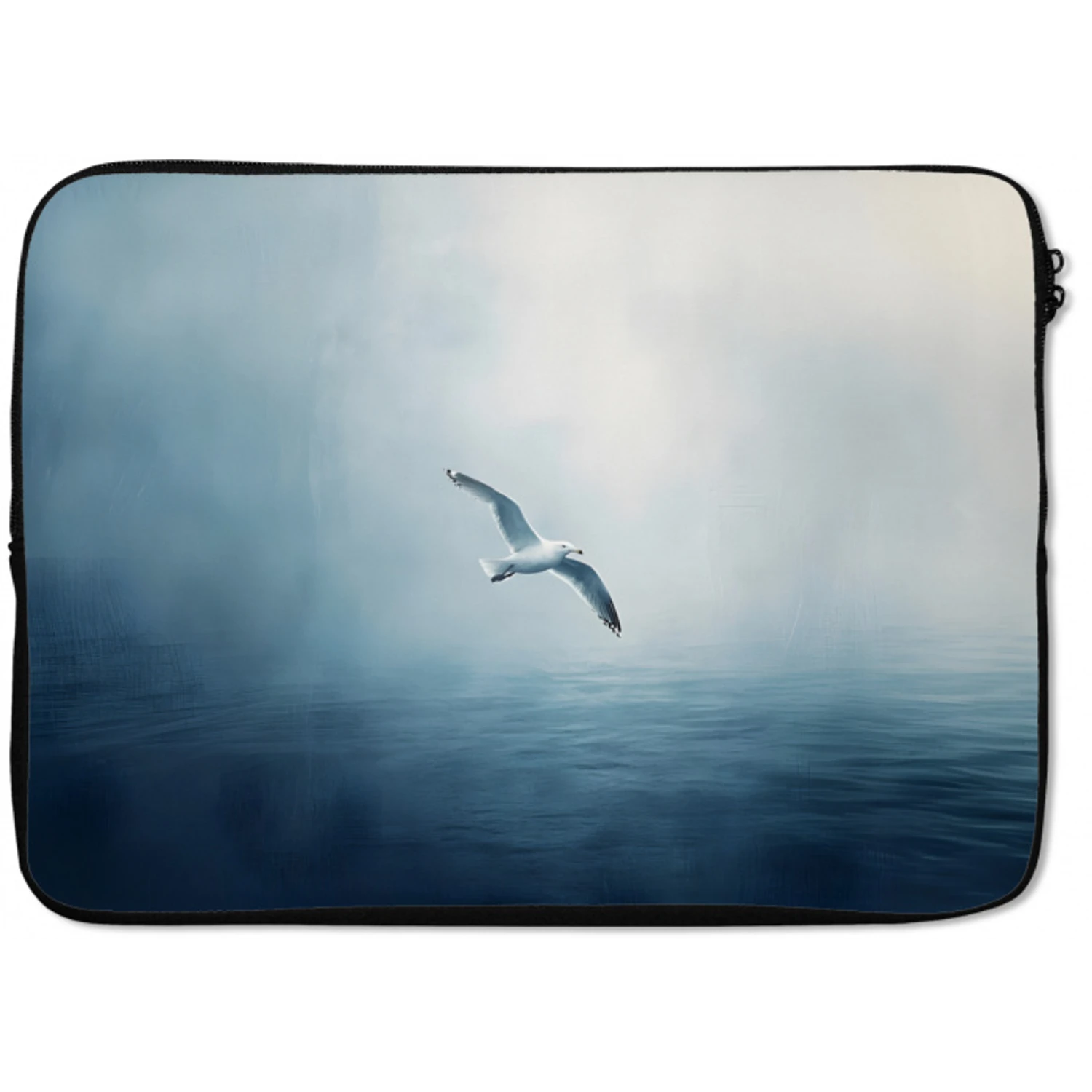 Meeuw - Wit - Zee - Mistig laptophoes neopreen klein -zkaufland3dotto