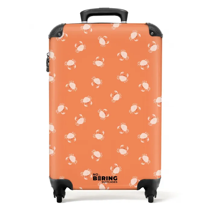 Krab patroon oranje NBS - Handbagage koffer - Kinderen Unisex middel -productfoto_recht