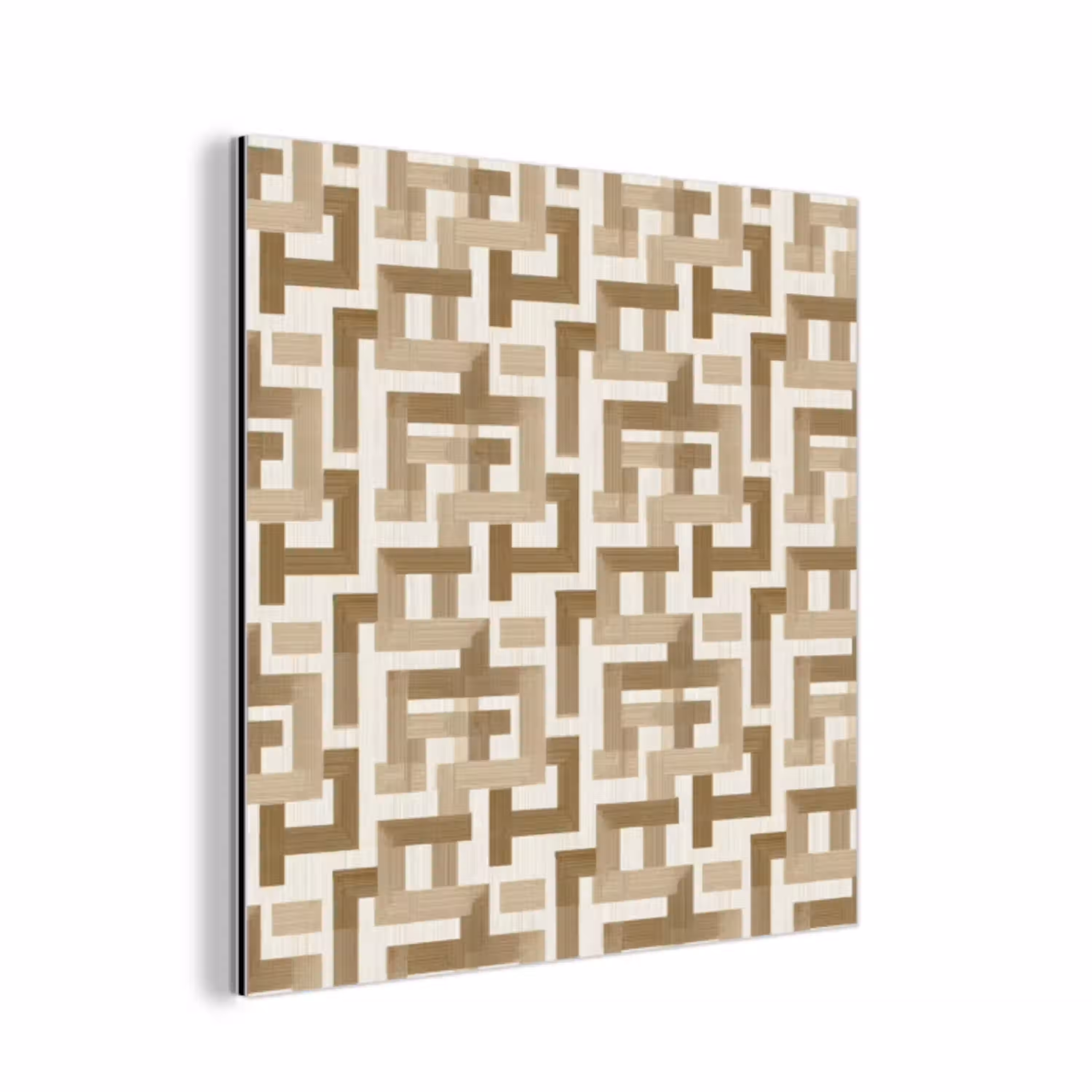 Geometrisch - Retro - Bruin aluminium wit klein 46 -3d