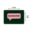 Tekstwolk - BLAH BLAH BLAH - Roze Placemat vinyl groot -specs