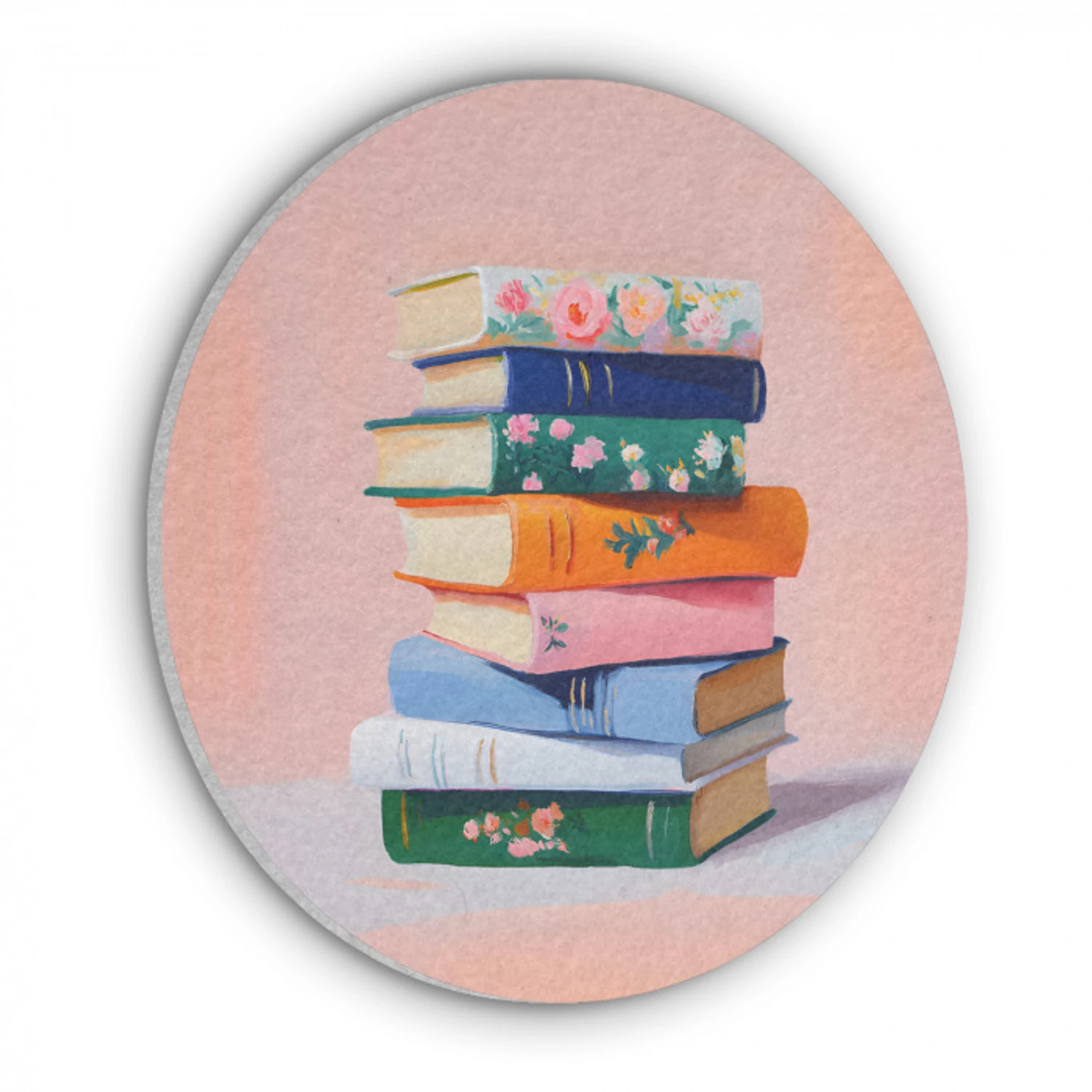 Boeken - Stapel - Kleurrijk Akoestische PET Vilt - Rond klein -3d