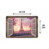 Doorkijk - Parijs - Eiffeltoren - Roze - Kersenbloesem Placemat vinyl groot -specs