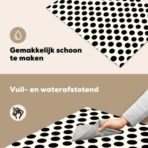 Klassiek - Stippen - Zwart Inductie beschemer met haakjes klein 777 -ky-schoon-nl