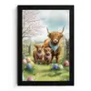 Schotsehooglanders - Paaseieren - Lente fotolijst zwart zonder passe partout klein -3d