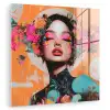 Portret - Vrouw - Abstract - Bloemen plexiglas 5mm klein -zzzproduct_nieuw