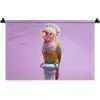 Papegaai - Koksmuts - Pilaar - Vogel Wandkleed katoen klein -zz3d
