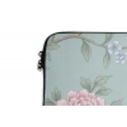 Vogel - Bloemen - Kleurrijk laptophoes neopreen klein -detail