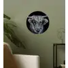 Schotse hooglander - Zwart - Koe - Dieren Wandcirkel behangsticker klein -sfeer2