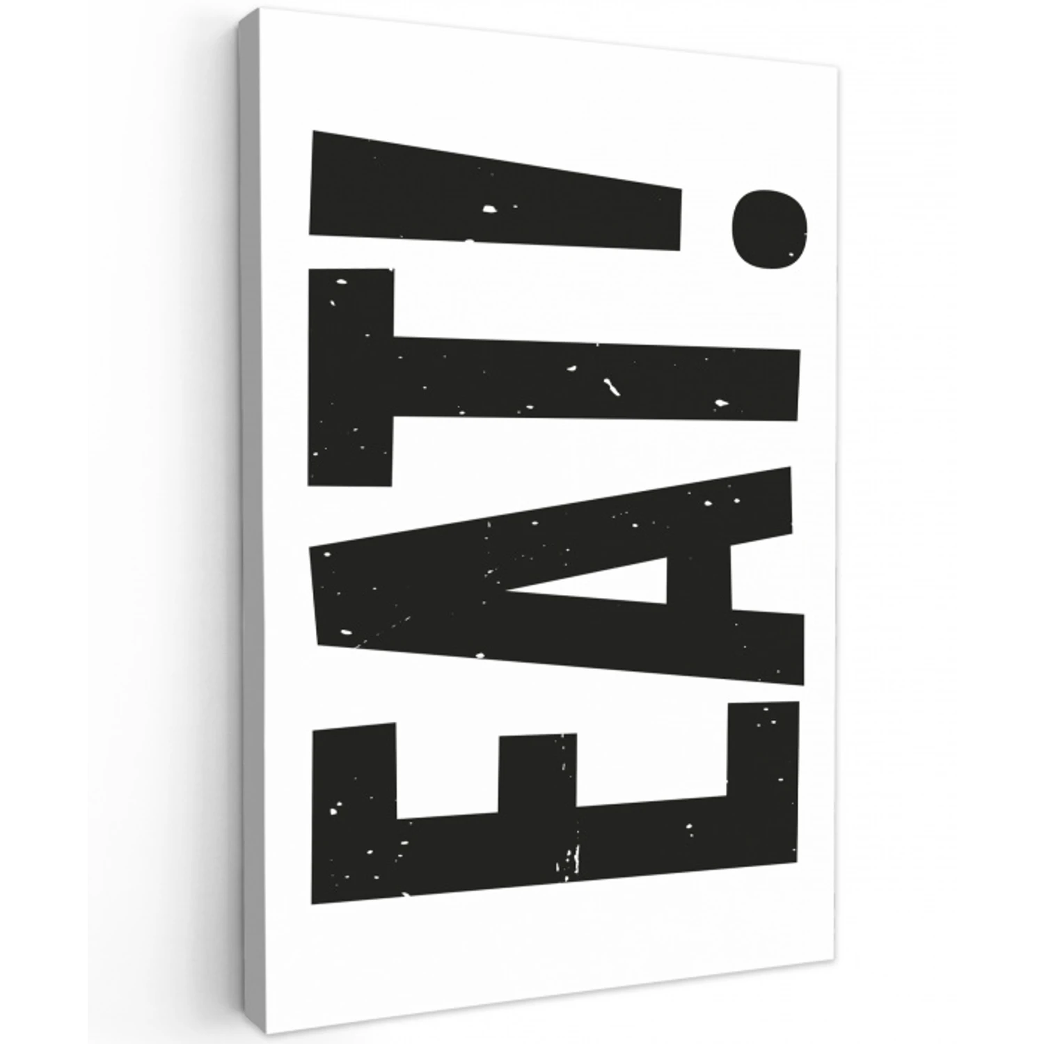 Decoratie - Eten - Zwart - Wit Tuinposter op houten frame 2 cm dik klein -3d