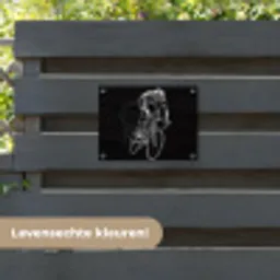 Lijntekening - Wit - Wielrennen - Snelheid tuinposter los doek klein -sfeer3