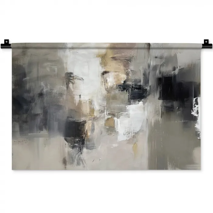 Kleurenpalet - Penseelstreken - Beige - Nevelig Wandkleed katoen klein -zz3d