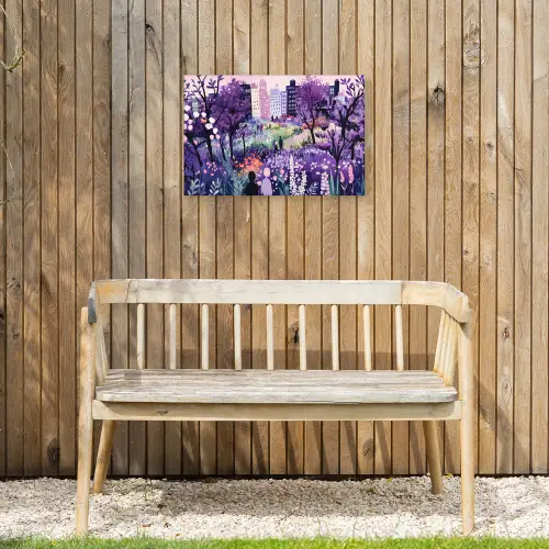 Park - Bomen - Bloemen - Gebouwen Tuinposter op houten frame 2 cm dik klein -sfeer4