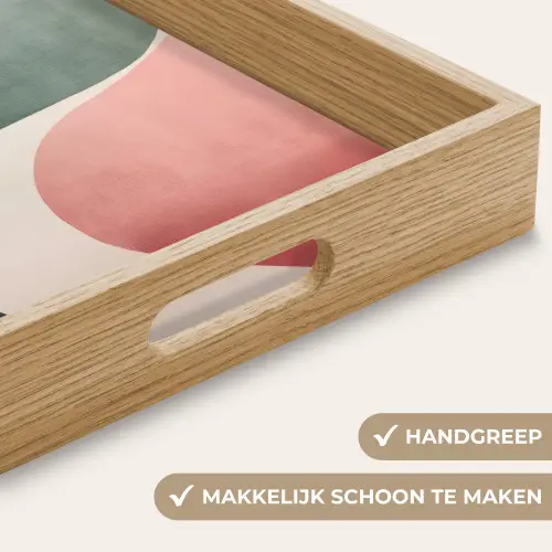 Abstract - Golven - Sierlijk - Roze Dienblad Rechthoek middel -USP_HandgreepNL
