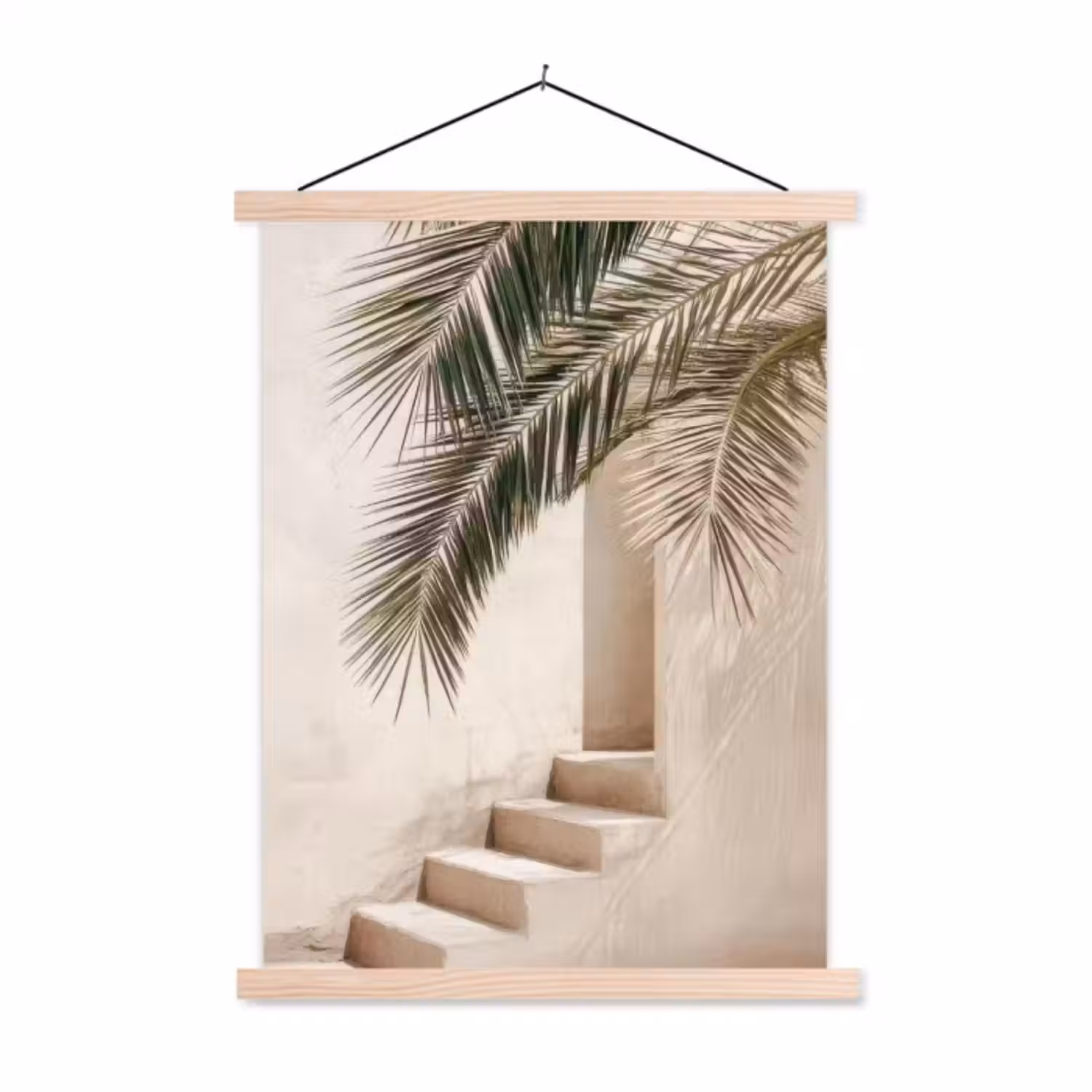 Schoolplaat - Palmboom - Schaduw - Trap - Beige