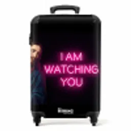 Man - Tekst - Neon NBS - Handbagage koffer - Volwassenen Unisex middel -productfoto_recht
