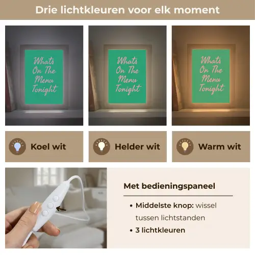 Menu - Quote - Roze Light Box met kabel (Tafellamp) klein -USP_lichtkleurNL