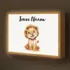 Leeuw - Baby dier Light Box met batterij (Wandlamp kind) middel -z3d_website