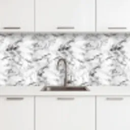 Marmer - Zwart - Dramatisch - Wit keuken achterwand 2 middel 871 -3d