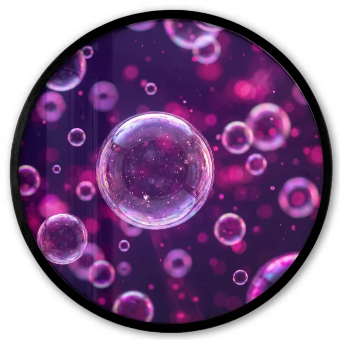 Paars - Bubbels - Schuim Fotolijst rond zonder passe partout klein -3d