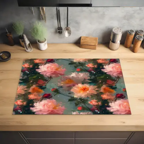 Dahlia - Bloemen - Patroon Inductie beschermer vinyl 3mm klein 276 -sfeer5