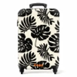 Modern - Monstera - Zwart NBS - Handbagage koffer - Volwassenen Unisex middel -productfoto_recht