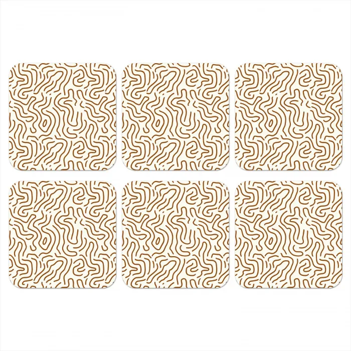 Minimalistisch - Patroon - Terracotta onderzetter kurk middel 366 -3d