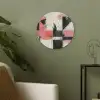 Roze - Abstract - Aesthetic - Modern - Vormen Akoestische PET Vilt - Rond klein -sfeer2