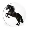 Zwart - Paard - Portret Wandcirkel aluminium klein -3d