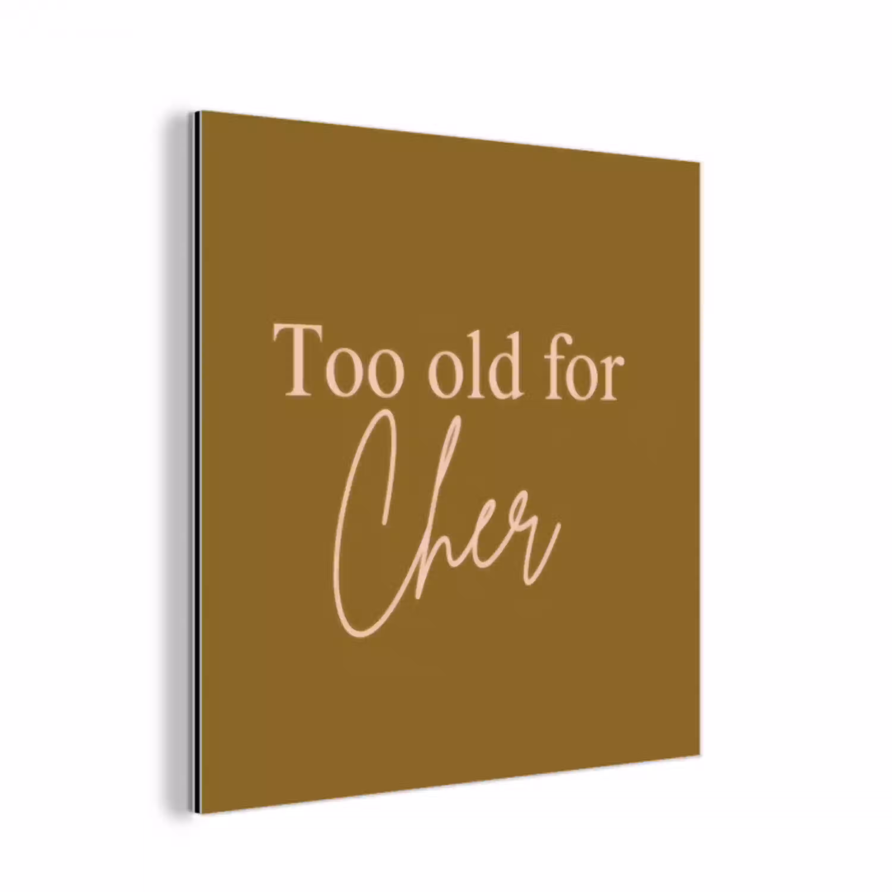 Groen - Too old for cher - Roze aluminium wit klein -3d