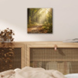 Zonlicht - Bospad - Bomen aluminium wit klein -sfeer3