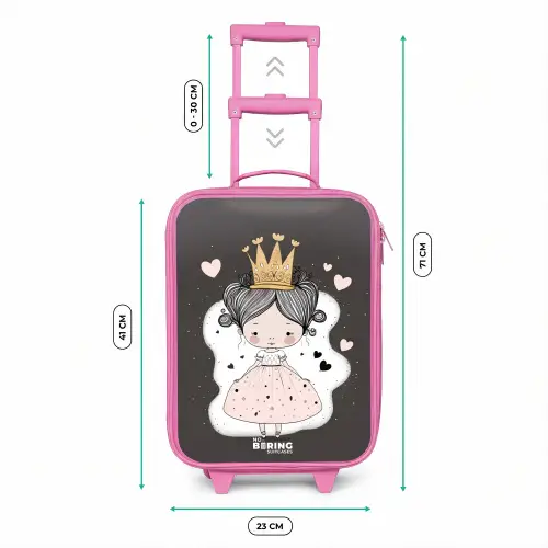 Kleine prinses op zwarte achtergrond Kinderkoffer - Roze klein -productfoto_formaten