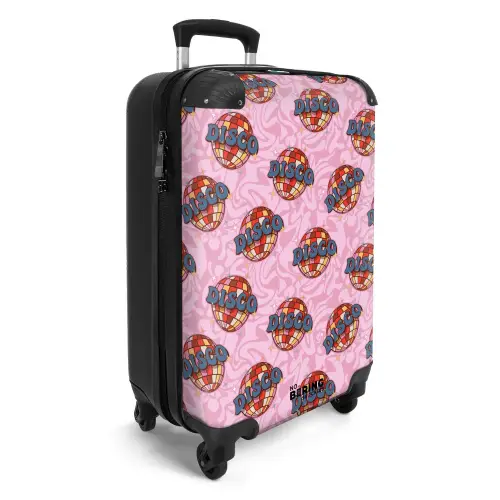 Retro discobal patroon roze NBS - Handbagage koffer - Volwassenen Unisex middel -productfoto_3d