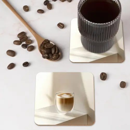 Mok - Latte - Minimalistisch - Schaduw onderzetter kurk middel -sfeer2