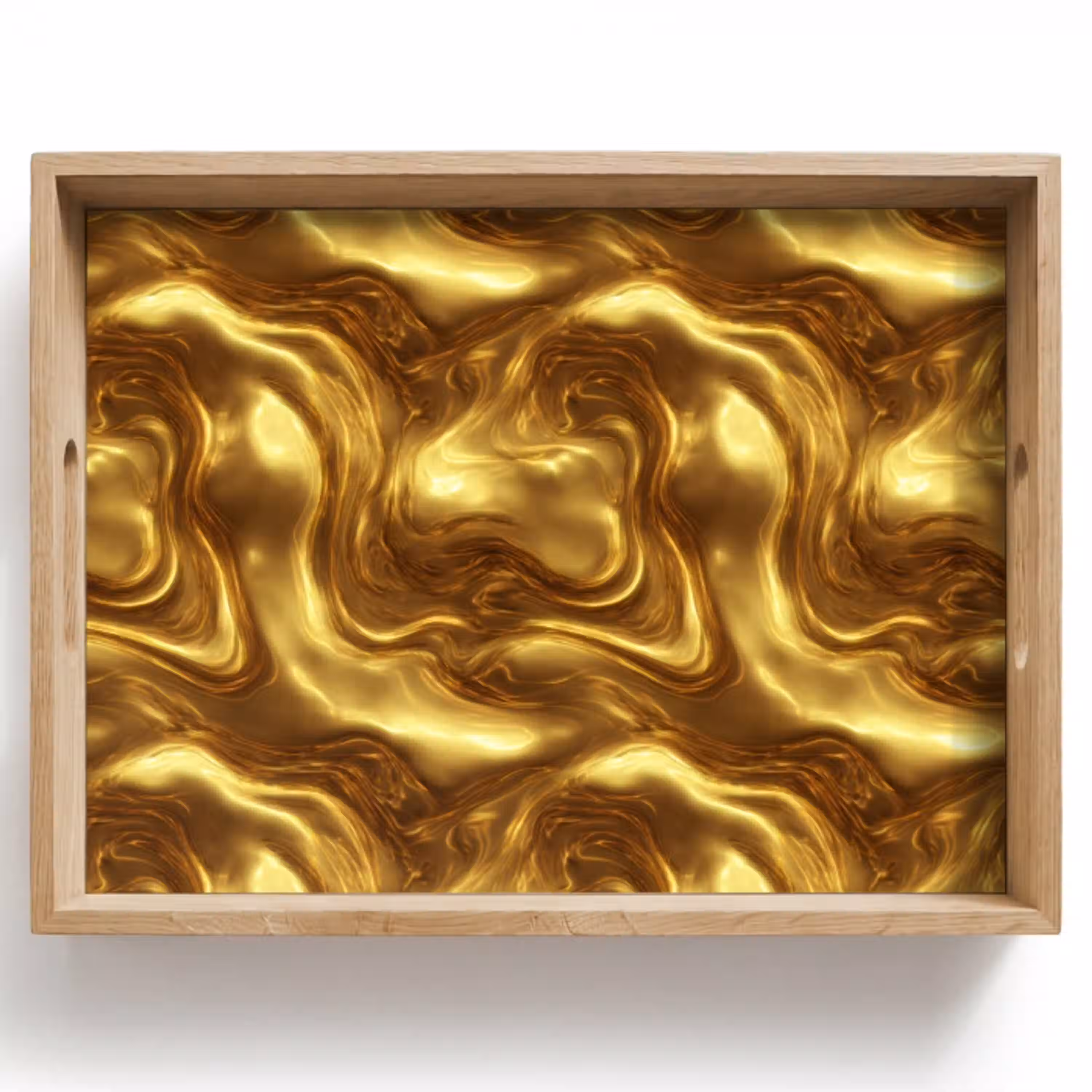Textuur - Vloeibaar - Organisch - Goud Dienblad Rechthoek middel 911 -z3d_shopping