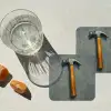 Hamer - Schilderij - Gereedschap onderzetter kurk middel -sfeer4