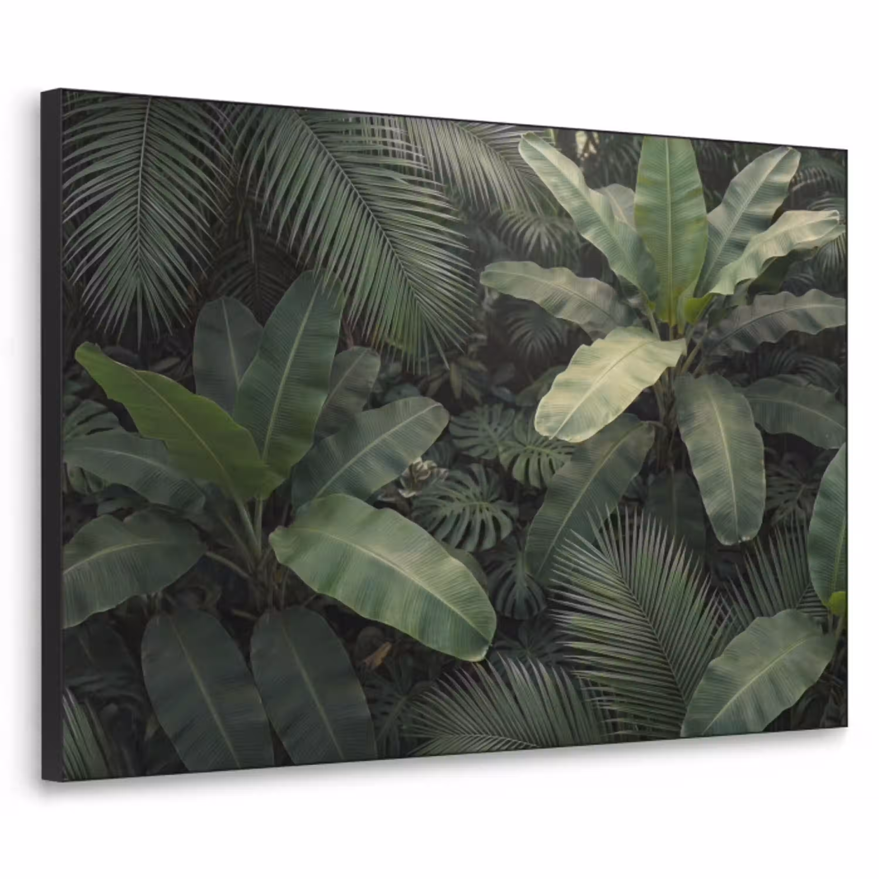Bladeren - Groen - Tropisch - Natuur Textielframe zwart klein -3d